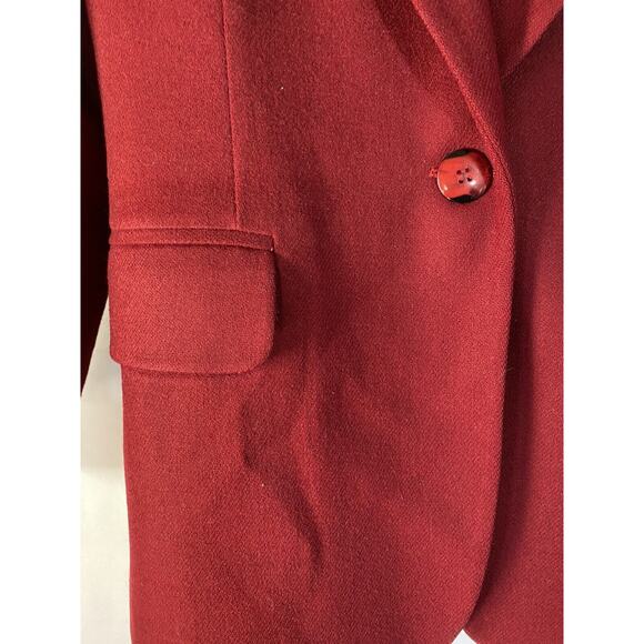 Vintage Worthington Petite Berry Red Single Button Blazer 10P Womens - Picture 2 of 7